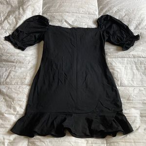 Princess Polly mini puff sleeve black dress size US 10